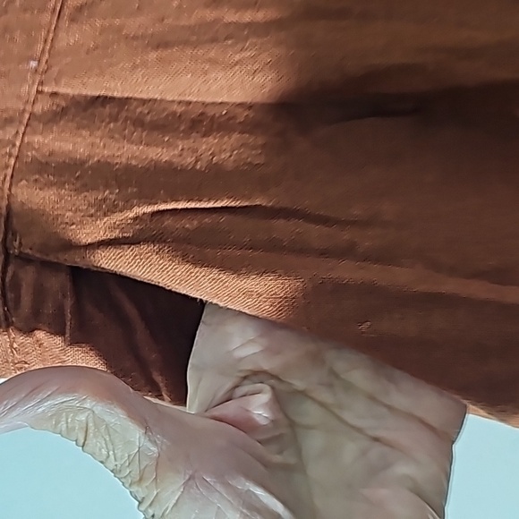 ABERCROMBIE & FITCH, women's linen wide leg pants. 2 side pockets medium. Rust - Picture 2 of 8